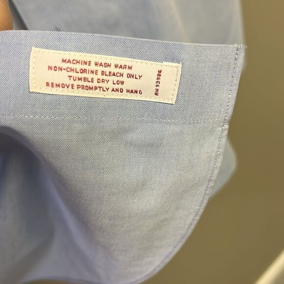 Brooks Brothers 346 Non-Iron All Cotton Long Sleeve Collar Button Down Men Shirt - Picture 11 of 13